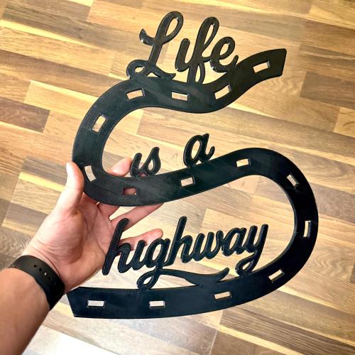Life is a Highway 3D Wall Sign | Disney Cars Inspired | Lyric Quotes | Kids Bedroom Decor