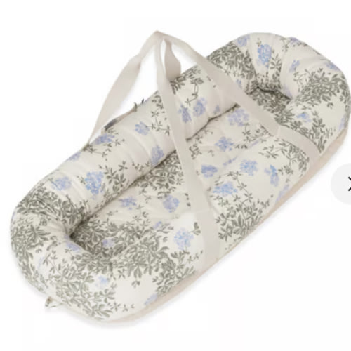Plumbago satin quilted baby nest, 43x87x16cm