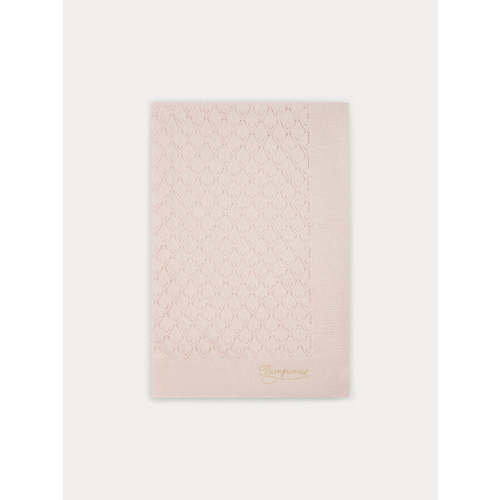 Blanket with Openwork Pattern for Baby pale pink