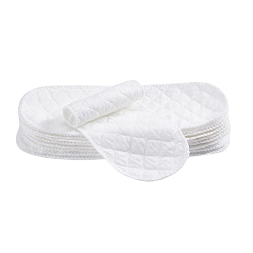 10PCS Three-Layers Cotton Diaper Reusable Solid Casual Infant Baby Cloth Diaper Covers Nappy Liners Insert (Three Layers - S, 30x11cm / 11.81x4.33in)