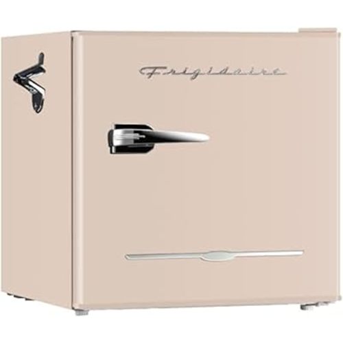 Frigidaire EFR176-CORAL 1.6 cu ft Coral Retro Fridge with Side Bottle Opener. for The Office, Dorm Room or Cabin