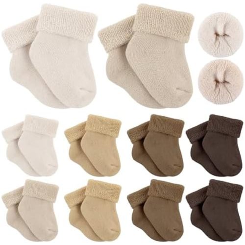 Twistover 10 Pairs Preemie Cotton Turn Cuff Socks