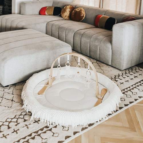 Macrame Lounge Mat & Play Gym Bundle | 100% Organic - Finn + Emma