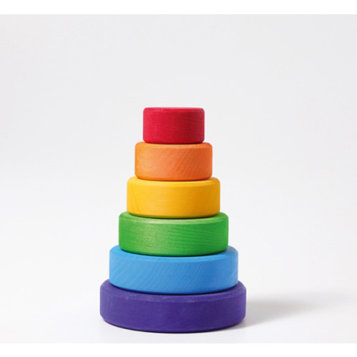 Grimm's Wooden Toys | Small Rainbow Stacking Tower