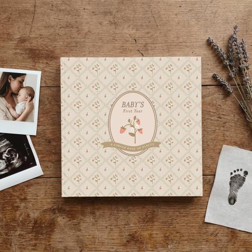 Cottage Garden Baby Girl Memory Book - Cottagecore Floral First Year Journal, 48 Pages