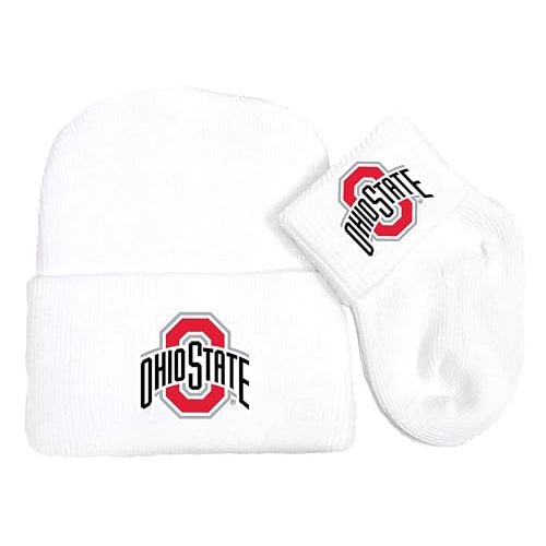 Collegiate Licensed Newborn Baby Knit Cap and Socks Set
