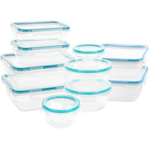 Snapware Total Solutions (10-Pack, Mixed Sizes) Plastic Food Storage Containers Set, Airtight & Leakproof Locking BPA-Free Lids Tupperware, Freezer Dishwasher Microwave Safe