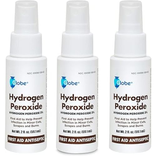 Globe Hydrogen Peroxide 3% Antiseptic Spray, 3 Pack, 2 Fl Oz Bottles