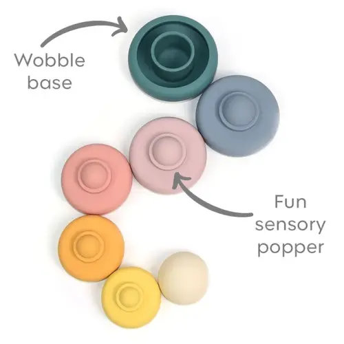 Little Rawr Silicone Wobble Stacker Multi | Baby Bunting AU