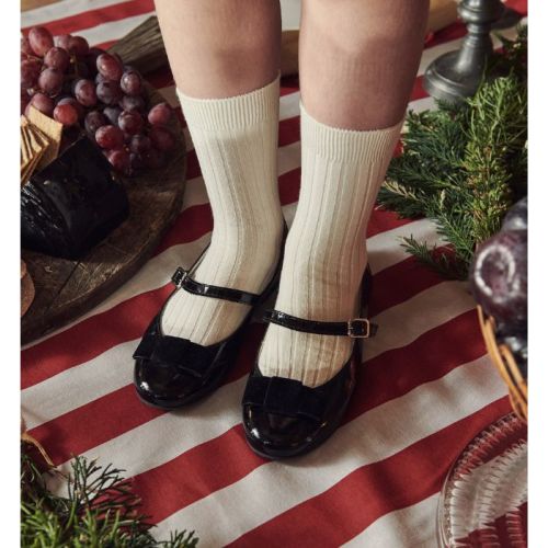 Ivory Leather Baby Mary Jane Shoes | La Coqueta Kids UK