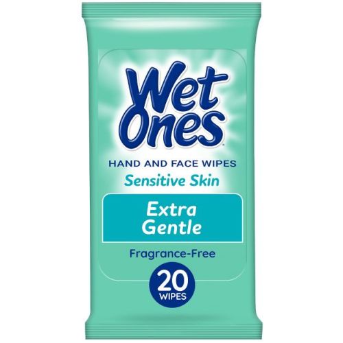Wet Ones Sensitive Skin Hand Wipes Travel Pack - Fragrance Free - 20ct: Hypoallergenic, Dye-Free, Paraben-Free