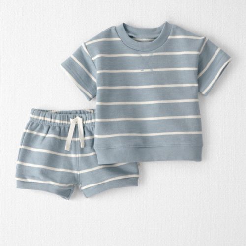Baby 2-Piece Organic Cotton Top & Short Set in Stripes - Little Planet | Carter's