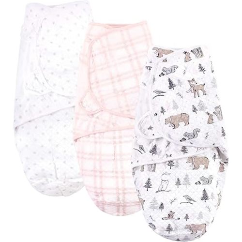 Hudson Baby Unisex Baby Quilted Cotton Swaddle Wrap 3pk, Winter Forest, 0-3 Months