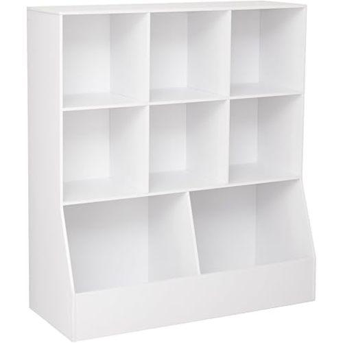 Toy Storage Organizer, Kids Cubby Cabinet with Bookshelf, 8-Cube