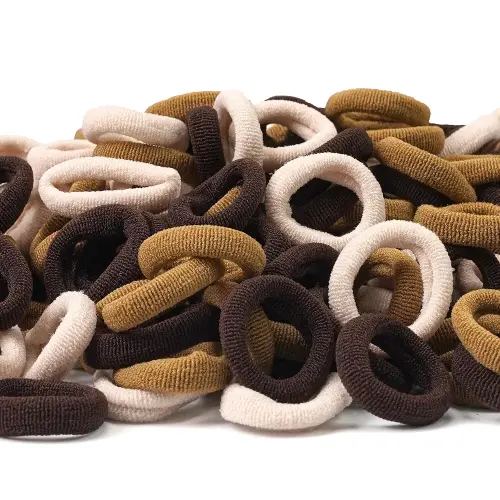 CÉLLOT Baby Hair Ties, Nylon Toddler Hair Ties for Girls, Kids Seamless Hair Bands, Girls Elastic Ponytail Holders, Diameter 0.8 Inch (Brown)