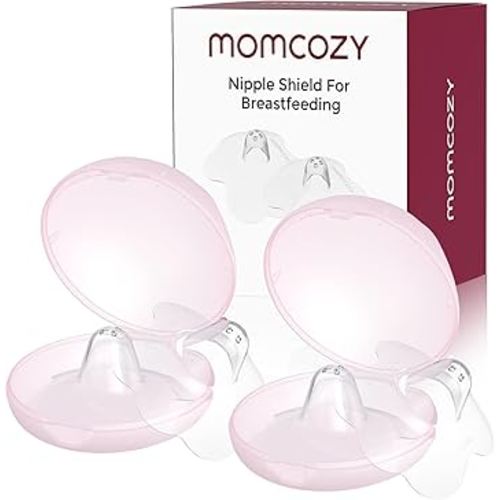Momcozy Nipple Shields for Breastfeeding Newborn, Contact Nipple Shields Food-Grade Silicone (2, 24mm)