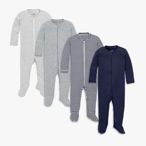 Organic Cotton 2-Way Zip Footie 4-Pack | Primary.com