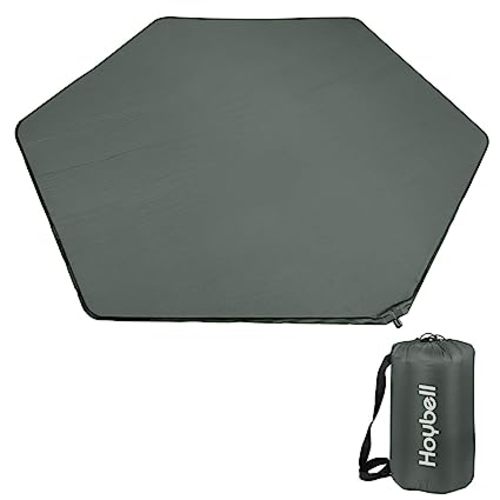 Hexagon Playpen Mat, Compatible with POP N GO Baby Playpen, 59 inch Self Inflating Playmat Pad, Baby Play Mat, Portable and Comfortable Play Yard Mat with Carry Case - Dark Grey