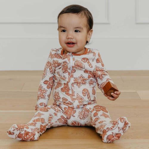Zip-Up Footie Pajama - Gingerbread