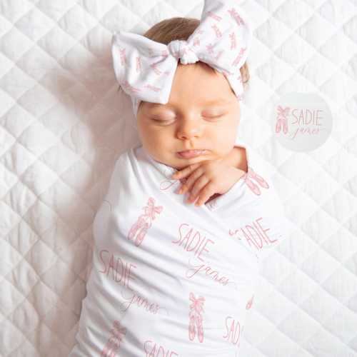 Personalized Ballet Baby Blanket, Custom Dance Swaddle