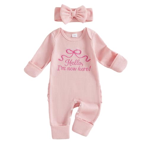 Socutebabe Baby Girl Winter Clothes Newborn Preemie Going Coming Home Outfit Ruffle Mitten Sweater Romper Cute Knit Jumpsuit