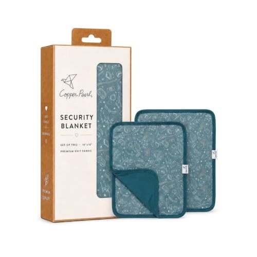 Copper Pearl Baby Security Blanket Set of 2 - Portable Size for Self-Soothing On-The-Go, Ideal Baby Blankets for Boys and Girls, Ultra-Soft, and Gift-Ready Loveys - Hogwarts™