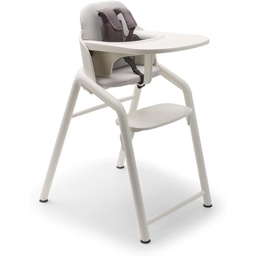 Bugaboo Giraffe Wooden Baby High Chair – Adjustable in 1 Second, Ergonomic & Easy Clean Highchair – Suitable from Birth with Newborn Set (Sold Separately) – FSC Beechwood & Bioplastic Design - White