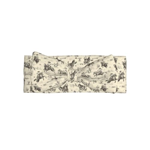 Retro Western Cowboy A Print Baby Girls Bows Headbands, Hair Bows for Baby Girls Newborn Headband Stuff Toddler Hair Accessories