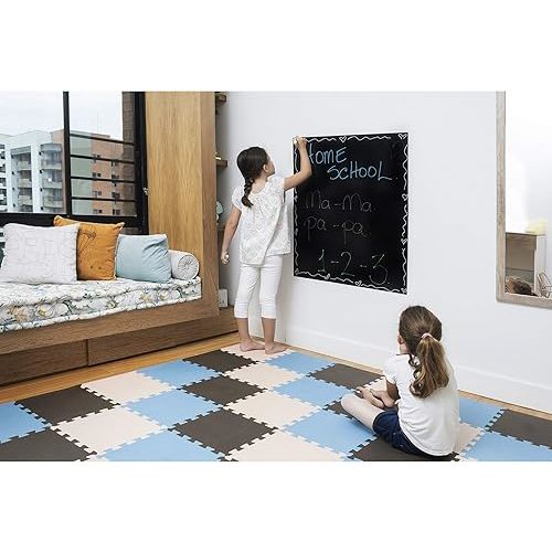MioTetto Foam Floor Tiles for Kids - Non-Toxic Soft Comfortable Baby Play Mat, Thick Tummy Time Mat, Interlocking Foam Tiles for Development & Crawling, Soft Cushioned Play mat for Babies 6-12 Months