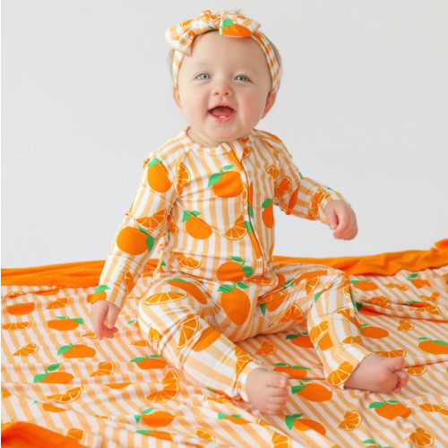 ORANGE BLOSSOM STRIPES DREAM ROMPER
