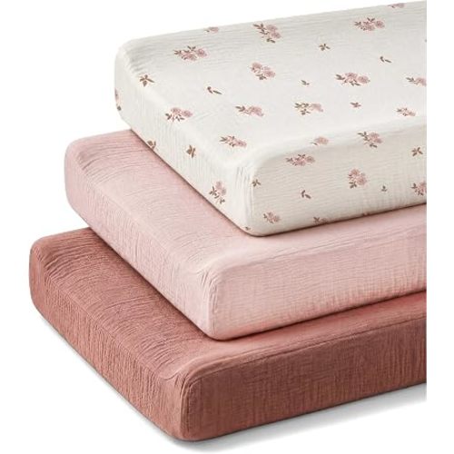 Changing Pad Covers 3 Pack, 32"x16" Muslin Baby Changing Table Pad Covers