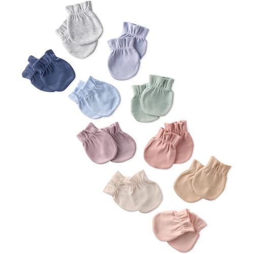 Morgan 10-Pack Baby Mittens 100% Organic Cotton No Scratch Mittens for Newborn Baby Boys & Girls​