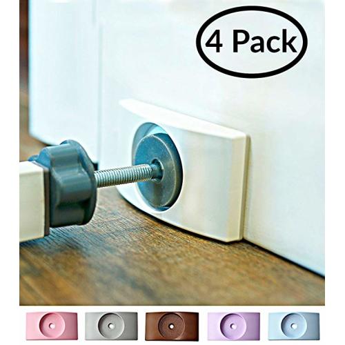 Wall Nanny - Baby Gate Wall Protector (Made in USA) Protect Walls & Doorways from Pet & Dog Gates - for Child Pressure Mounted Stair Safety Gate - No Safety Hazard on Bottom Spindles - Saver - 4 Pack - White