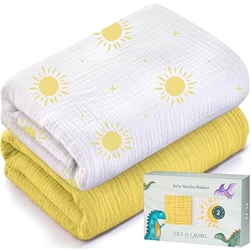 Muslin Swaddle 100% Cotton, Swaddles for Newborns, 47"x47” Pack of 2