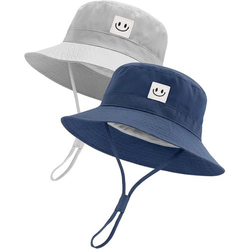 FURTALK Baby Sun Hat Smile Face Toddler Boys Girls Bucket Hat 0-5 Years Kids UPF 50+ Sun Protection Summer Hats