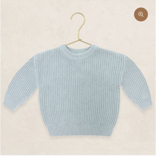 Knit Chunky Sweater in Steele - NB to 3mo