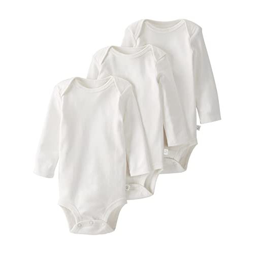 Carter's Little Planet Long-Sleeve Organic Cotton Bodysuits (3 Pack) - Cream, 6 M
