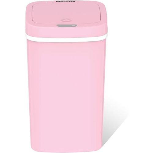 Ninestars NPT-16-1PK Automatic Touchless Motion Sensor Diaper Disposal Trash Can with lid, 4.2 gallon/16 L, Pink, Plastic
