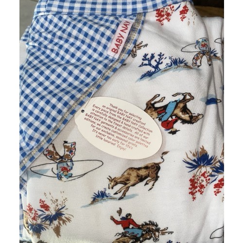 Cowboy Baby Blanket Bull Rodeo Horse Western Oklahoma Arizona Wyoming Utah New