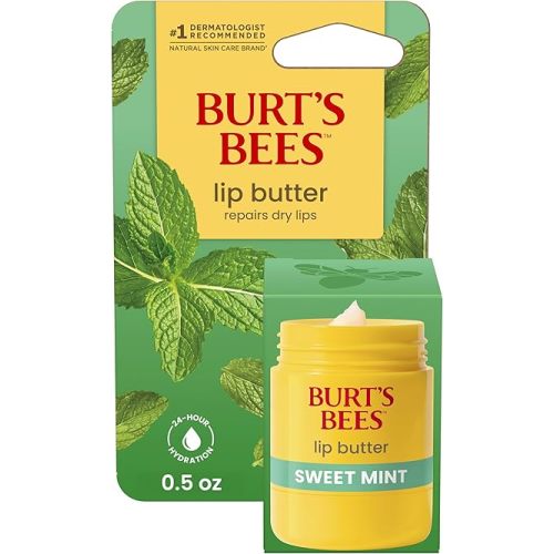 Burt's Bees Vanilla Honey Lip Butter, Repairs Dry Lips, 24 Hour Hydration, Locks in Moisture, Includes Shea and Mango Butters, Antioxidant Rich Vitamin E, Convenient Twist Up Dispenser, 0.5 Oz.