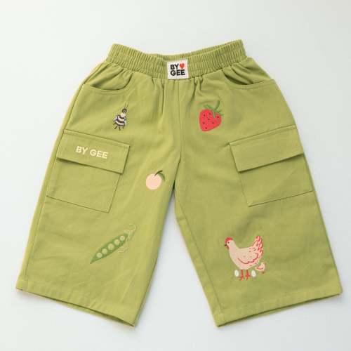 Cropped Wide Leg Cargo Pant - Apple&nbsp;-&nbsp;BY GEE