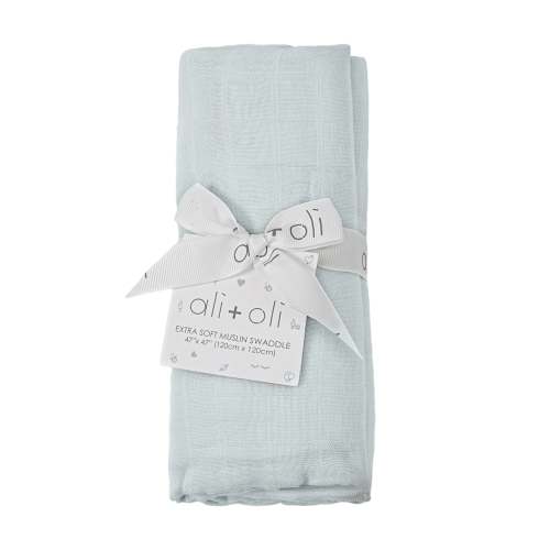 Bamboo Muslin Swaddle Blanket (Misty Sky)
