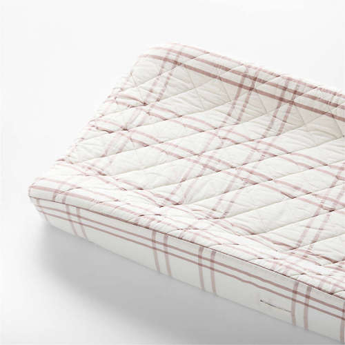 Stax Violet Rose Organic Yarn Dyed Baby Changing Pad Cover