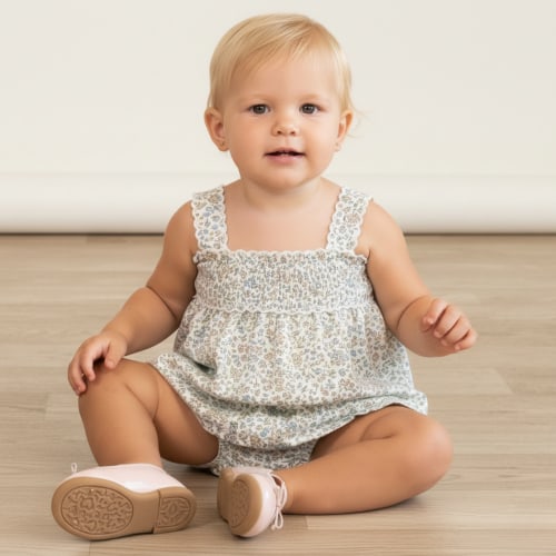 Organic Scalloped Top & Bloomers Set - Tulle Floral