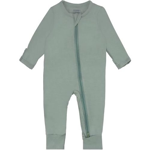 GUISBY Baby Footless Rompers, Rayon Pajamas 2 Way Zipper with Long Sleeve Sleeper