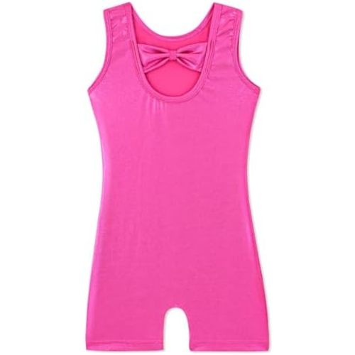 HOZIY Gymnastics Leotards for Girls with Shorts Toddlers Biketards Rainbow Unicorn Dinosaur Mermaid Leopard Flower Galaxy