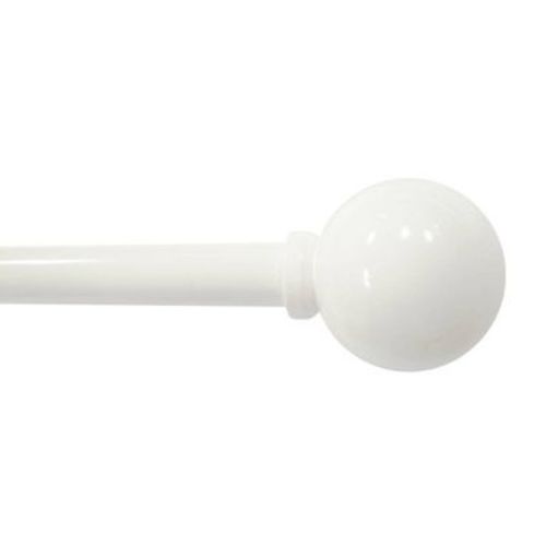 48"-84" Café Ball Curtain Rod White - Room Essentials™: Adjustable Metal Rod, Single, Painted Finish, 5 Pieces