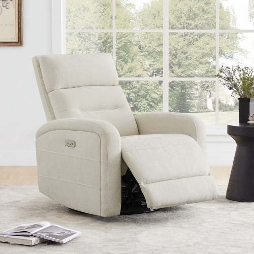 "CHITA Power Glider Recliner Chair, 270Â° Swivel Rocker with USB Ports, Fabric, 39.3""W x 39""H"