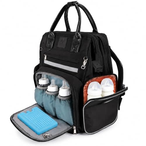 Premium Baby Diaper Bag with Changing Station, Diaper Bag Backpack w/ Pad | Award-winning, built-in changing station, warming pockets, waterproof, travel ready, unisex