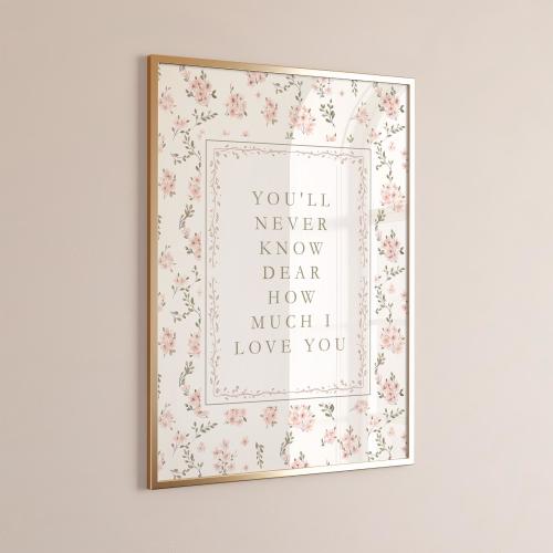 You'll Never Know Dear Nursery Print, Baby Girl Nursery Wall Art, Baby Room Decor, Poster, Vintage, Retro, Floral, Newborn Girl Gift 179D